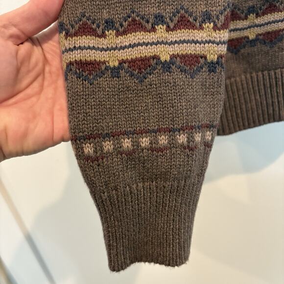 Navajo Cardigan Small Shawl Collar Aztec Southwest Ranch Tribal Nordic Striped - Picture 6 of 14